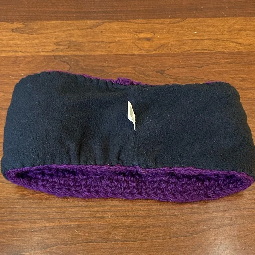 🌟HP🌟Hand-Knitted Aubergine (Purplish) Cable Knit Ear Warmer Nepal - Picture 6 of 7